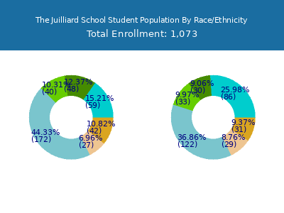 The Juilliard School 2025 Student Population by Gender and Race chart