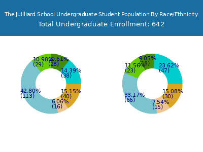 The Juilliard School 2025 Undergraduate Enrollment by Gender and Race chart