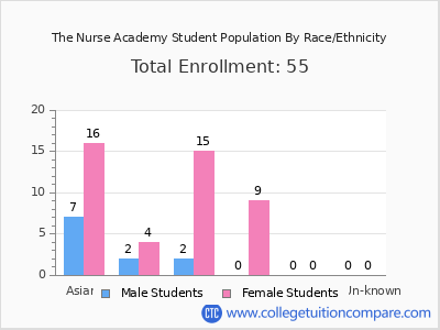 The Nurse Academy 2025 Student Population by Gender and Race chart