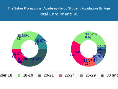 The Salon Professional Academy-Fargo 2024 Student Population Age Diversity Pie chart