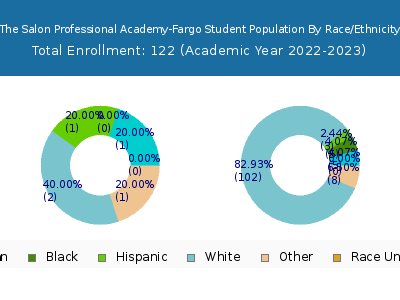 The Salon Professional Academy-Fargo 2023 Student Population by Gender and Race chart
