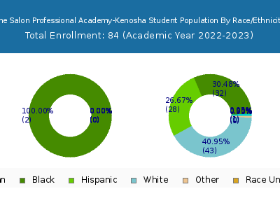 The Salon Professional Academy-Kenosha 2023 Student Population by Gender and Race chart