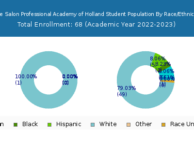 The  Salon Professional Academy of Holland 2023 Student Population by Gender and Race chart