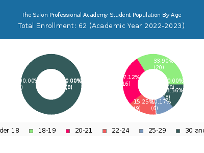 The Salon Professional Academy 2023 Student Population Age Diversity Pie chart