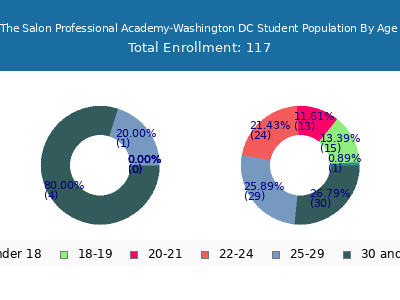 The Salon Professional Academy-Washington DC 2024 Student Population Age Diversity Pie chart