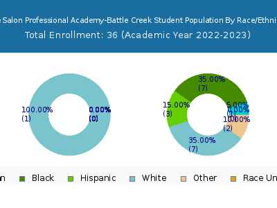 The Salon Professional Academy-Battle Creek 2023 Student Population by Gender and Race chart