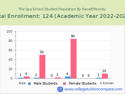 The Spa School 2023 Student Population by Gender and Race chart