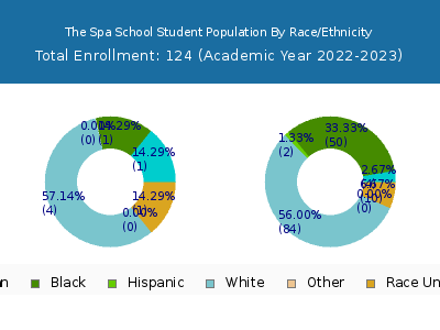 The Spa School 2023 Student Population by Gender and Race chart
