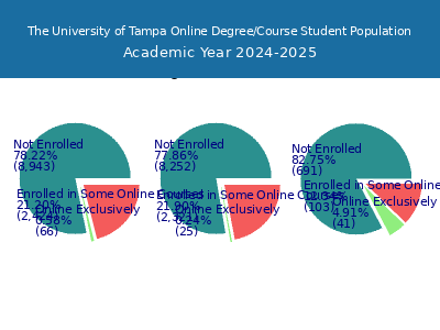 The University of Tampa 2025 Online Student Population chart