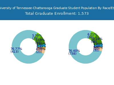 The University of Tennessee-Chattanooga 2025 Graduate Enrollment by Gender and Race chart
