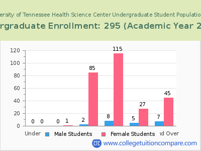 The University of Tennessee Health Science Center 2023 Undergraduate Enrollment by Age chart