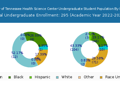 The University of Tennessee Health Science Center 2023 Undergraduate Enrollment by Gender and Race chart