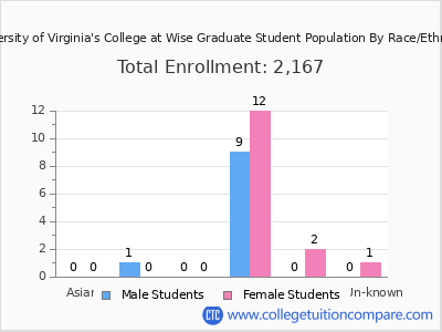 University of Virginia's College at Wise 2025 Graduate Enrollment by Gender and Race chart