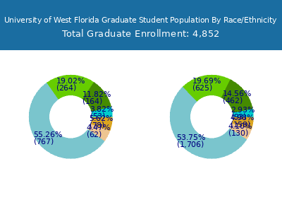 University of West Florida 2025 Graduate Enrollment by Gender and Race chart