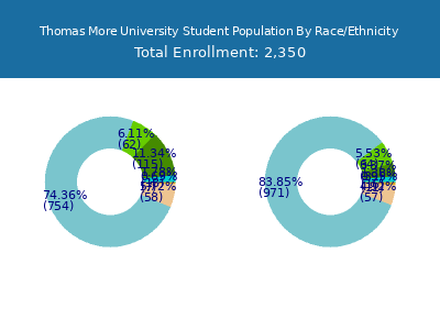 Thomas More University 2025 Student Population by Gender and Race chart