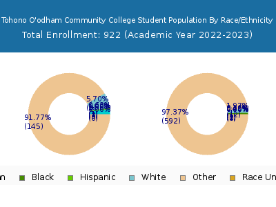 Tohono O'odham Community College 2023 Student Population by Gender and Race chart