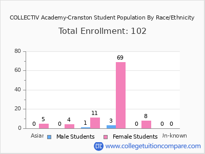 COLLECTIV Academy-Cranston 2025 Student Population by Gender and Race chart