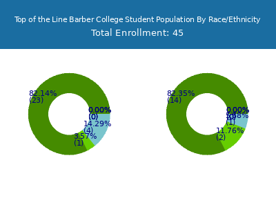 Top of the Line Barber College 2025 Student Population by Gender and Race chart