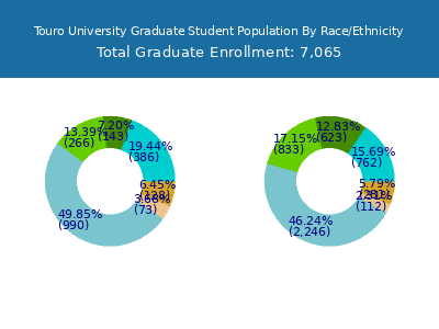 Touro University 2025 Graduate Enrollment by Gender and Race chart