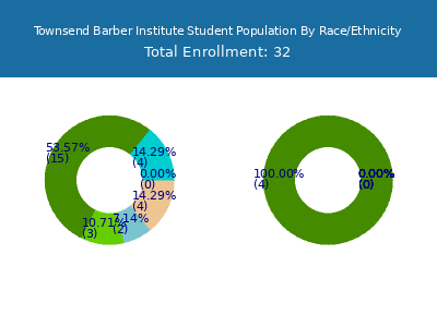 Townsend Barber Institute 2025 Student Population by Gender and Race chart