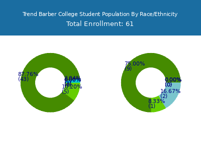 Trend Barber College 2025 Student Population by Gender and Race chart