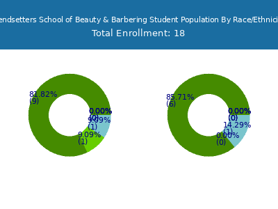 Trendsetters School of Beauty & Barbering 2025 Student Population by Gender and Race chart