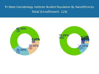 Tri-State Cosmetology Institute 2025 Student Population by Gender and Race chart