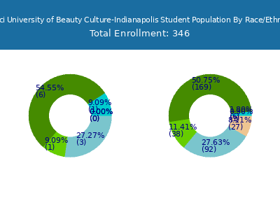 Tricoci University of Beauty Culture-Indianapolis 2025 Student Population by Gender and Race chart