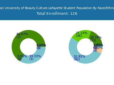 Tricoci University of Beauty Culture-Lafayette 2025 Student Population by Gender and Race chart