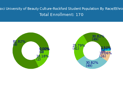 Tricoci University of Beauty Culture-Rockford 2025 Student Population by Gender and Race chart