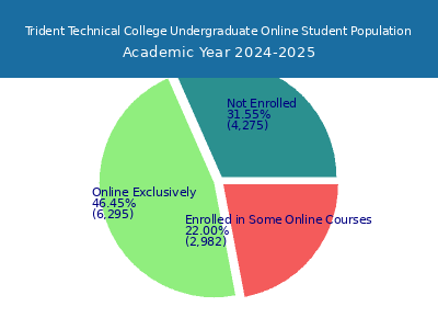 Trident Technical College 2025 Online Student Population chart