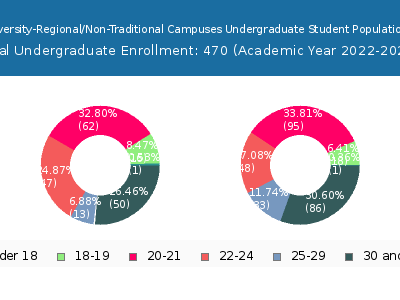 Trine University-Regional/Non-Traditional Campuses 2023 Undergraduate Enrollment Age Diversity Pie chart