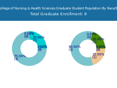 Trinity College of Nursing & Health Sciences 2025 Graduate Enrollment by Gender and Race chart