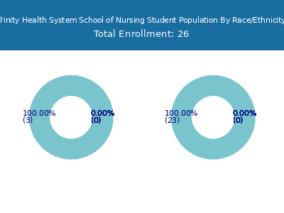 Trinity Health System School of Nursing 2025 Student Population by Gender and Race chart