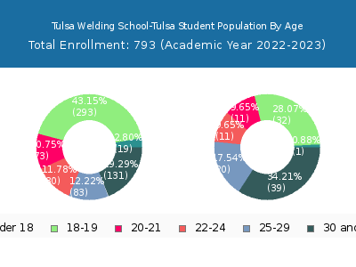 Tulsa Welding School-Tulsa 2023 Student Population Age Diversity Pie chart