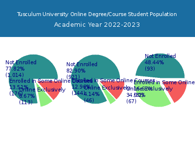 Tusculum University 2023 Online Student Population chart