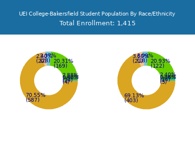 UEI College-Bakersfield 2025 Student Population by Gender and Race chart