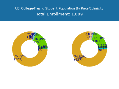 UEI College-Fresno 2025 Student Population by Gender and Race chart