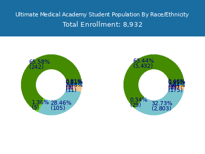 Ultimate Medical Academy 2025 Student Population by Gender and Race chart