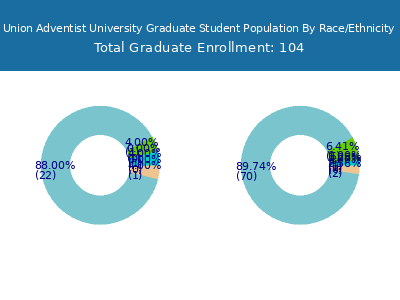 Union Adventist University 2025 Graduate Enrollment by Gender and Race chart