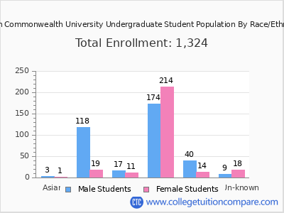 Union Commonwealth University 2025 Undergraduate Enrollment by Gender and Race chart