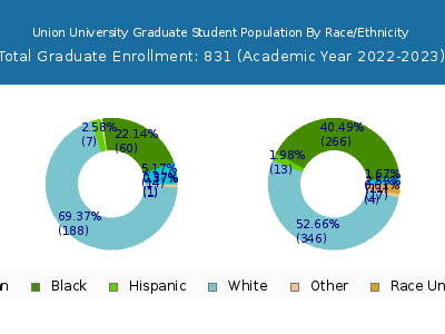 Union University 2023 Graduate Enrollment by Gender and Race chart