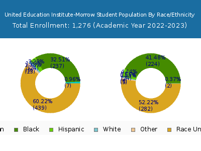 United Education Institute-Morrow 2023 Student Population by Gender and Race chart
