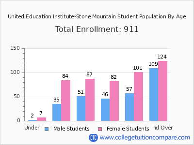United Education Institute-Stone Mountain 2024 Student Population by Age chart