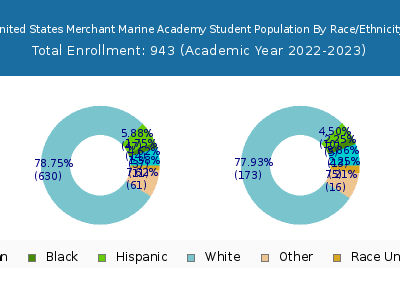 United States Merchant Marine Academy 2023 Student Population by Gender and Race chart