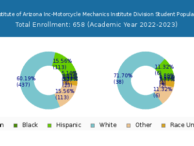 Universal Technical Institute of Arizona Inc-Motorcycle Mechanics Institute Division 2023 Student Population by Gender and Race chart