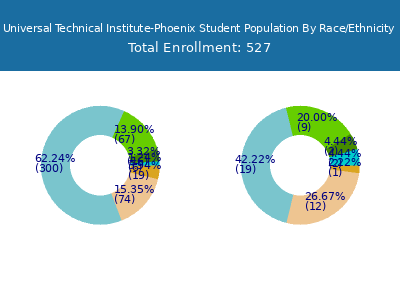 Universal Technical Institute-Phoenix 2025 Student Population by Gender and Race chart