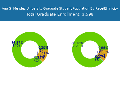 Ana G. Mendez University 2025 Graduate Enrollment by Gender and Race chart