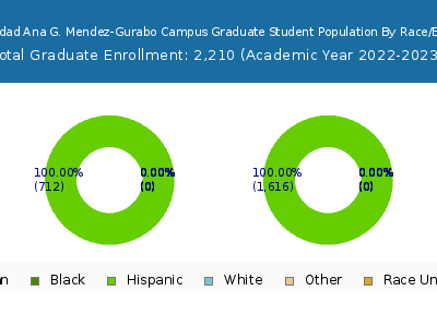 Universidad Ana G. Mendez-Gurabo Campus 2023 Graduate Enrollment by Gender and Race chart