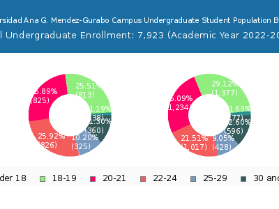 Universidad Ana G. Mendez-Gurabo Campus 2023 Undergraduate Enrollment Age Diversity Pie chart